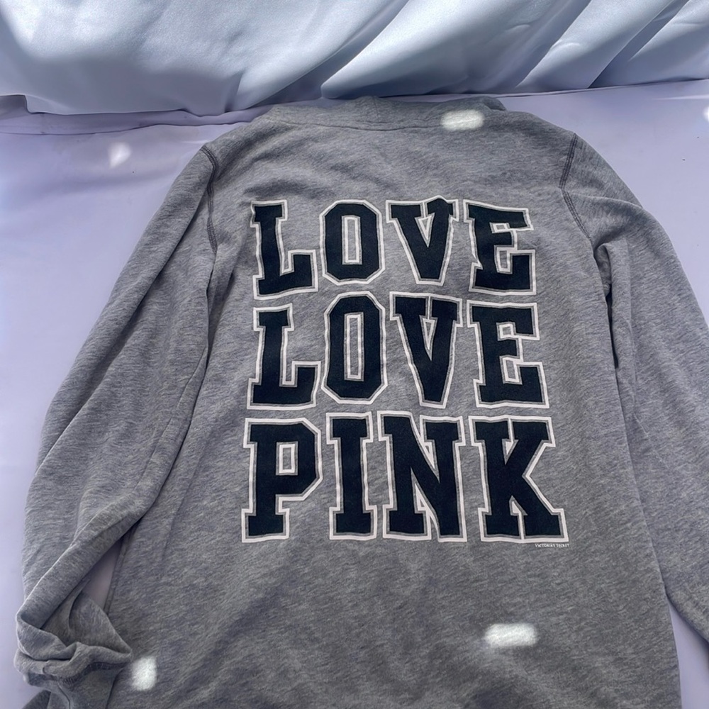 Grey hoodie - pink